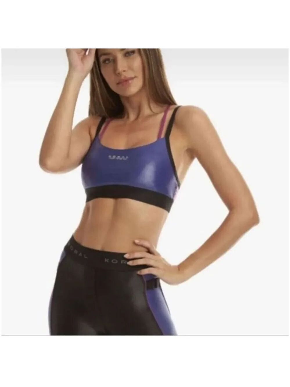Koral Deck Infinity Sports Bra in Dark Iris